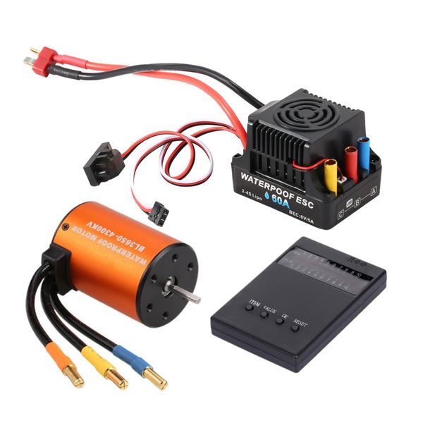 Waterproof 3650 4300Kv Brushless Motor With 60A 2-4S Lipo Esc
