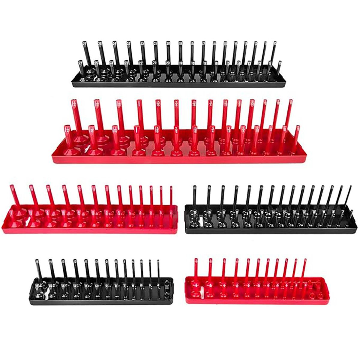 6Piece Socket Organizer Tray SAE and Metric Socket Trays Set Socket Holders