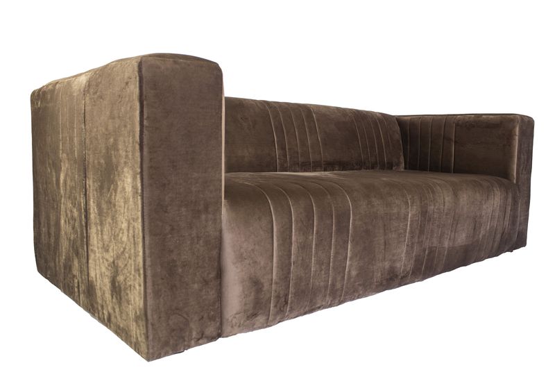 Brown Velvet 3 Seater Sofa