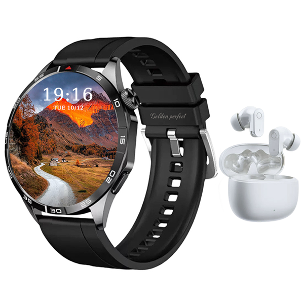 Office Men's Smart Watch &amp; Earbuds Combo - Android &amp; iOS Compatible.