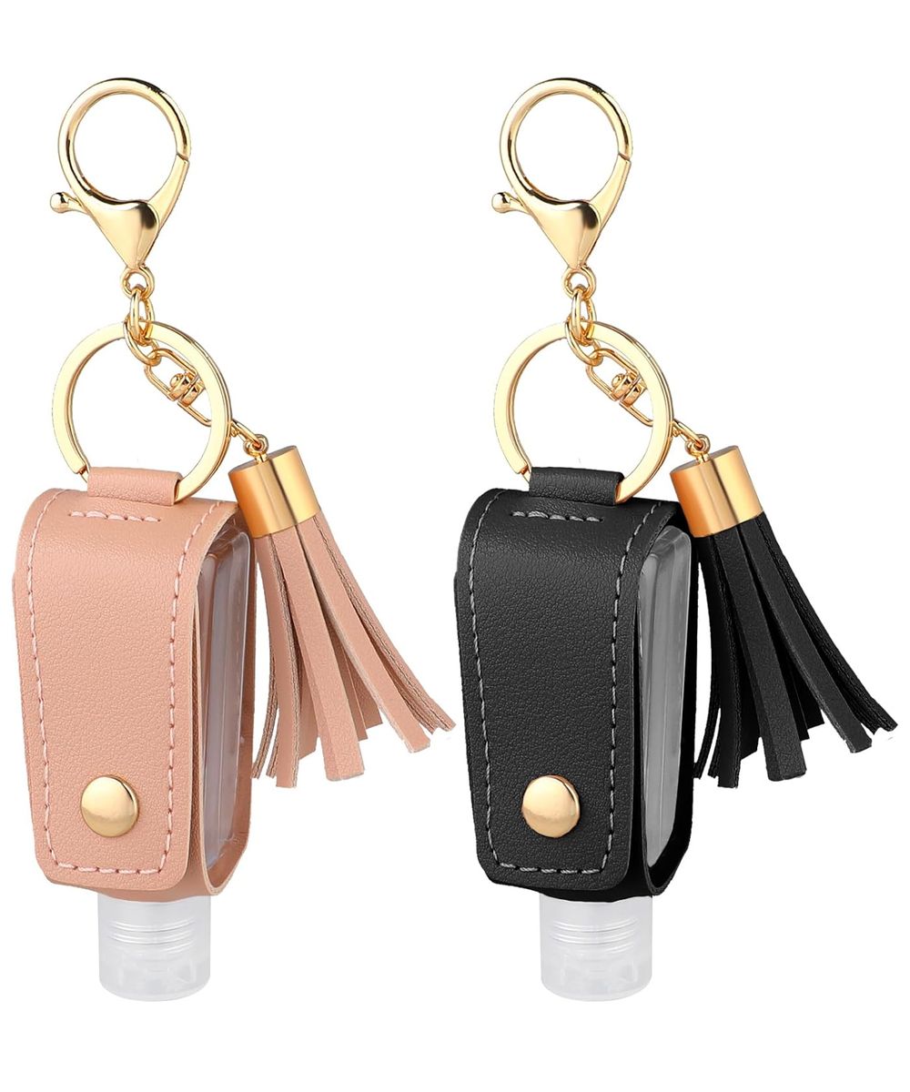 Portable Empty Travel Bottle Keychain Hand Sanitizer Bottle Holder 2Pcs30ml
