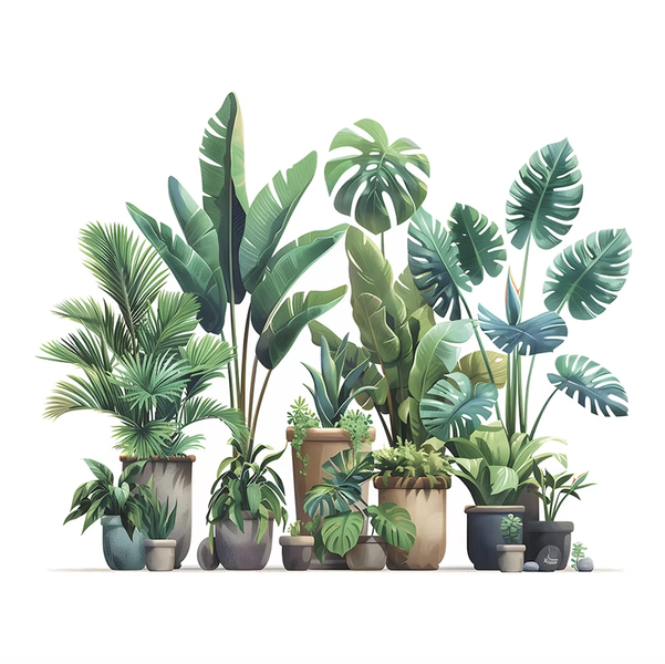 Decor Large Modern Tropical Green Plant Wall Stickers 90cm