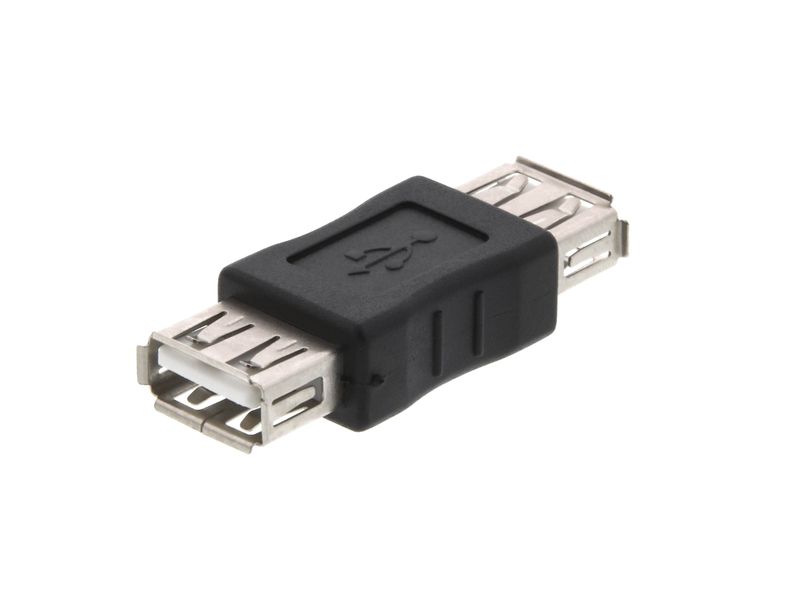 USB A Female to USB A Female Coupler Adapter - Black - 4 Pack