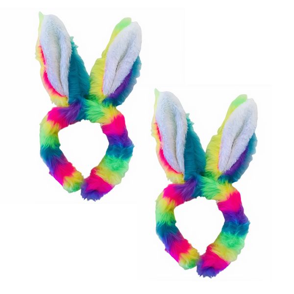Colourful Bunny Rabbit Ears Head Bands - Alice Bands (Set of 2)