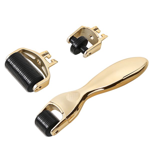 3-In-1 0.25mm/0.5mm/2.0mm Micro Derma Roller Skin Care Set - Gold