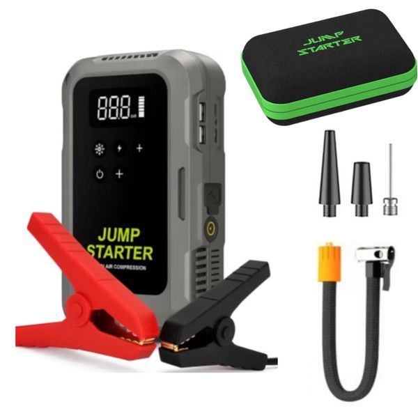 Portable &amp; Powerful 12V 29800mAh Jump Starter, Air Compressor &amp; Power Bank