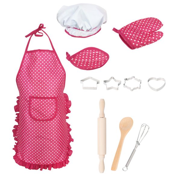 kids Apron Cooking Chef Dress Up Set - 11 Pieces