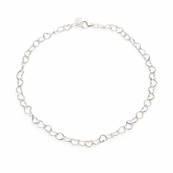 Vixen Silver Heart Links Ankle Chain