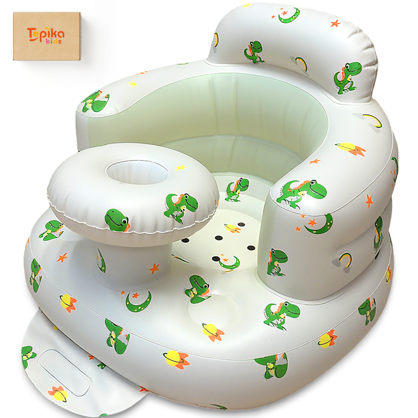 Topika-Inflatable Baby Seat with Tray-Dinosaur Planet for Babies 3+ Months