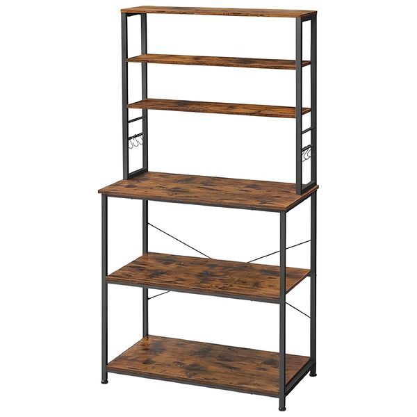 6-Shelf Kitchen Microwave Stand - Multi-Function Storage Rack