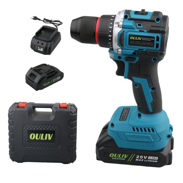 OULIV 70N.m Brushless Lithium Drill Set-Includes Battery and Charger