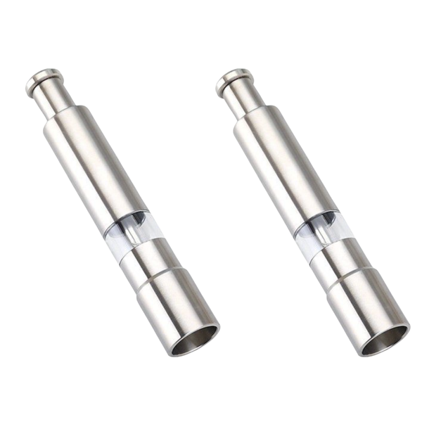 Mini Stainless Steel Salt and Pepper Grinders - 2 Pack
