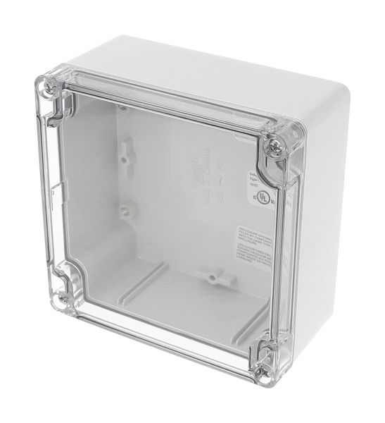 1554N2GYCL Polycarbonate Enclosure 120×120×60mm Clear Lid Grey IP66