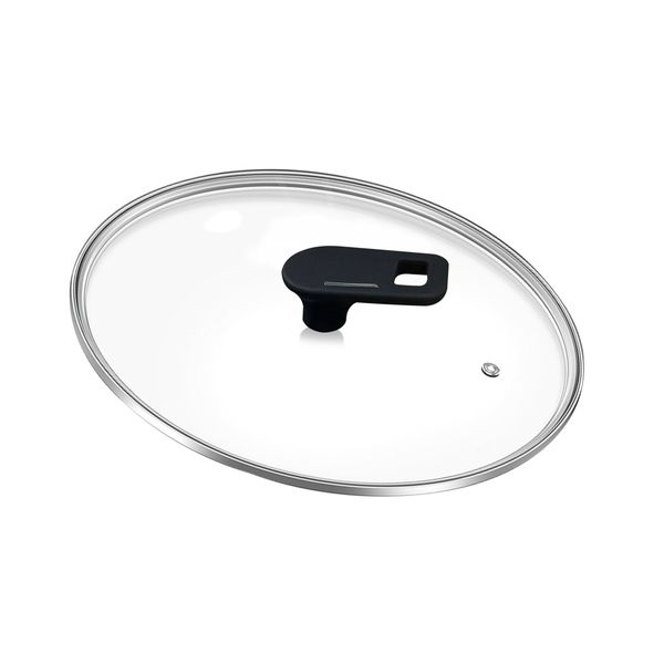 20cm - Universal Glass Lid with Stainless Steel Rim &amp; Air Vent