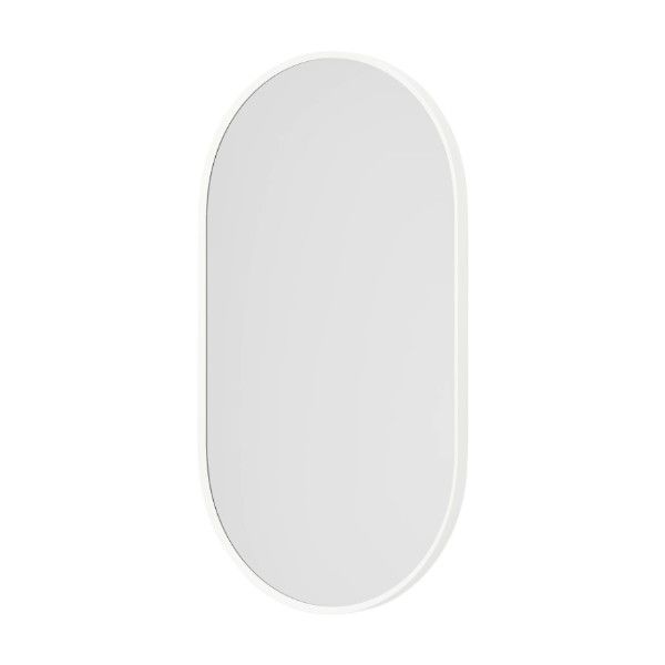 Oval Wall Mirror with Silver Frame - 40 x 60 cm - Silver