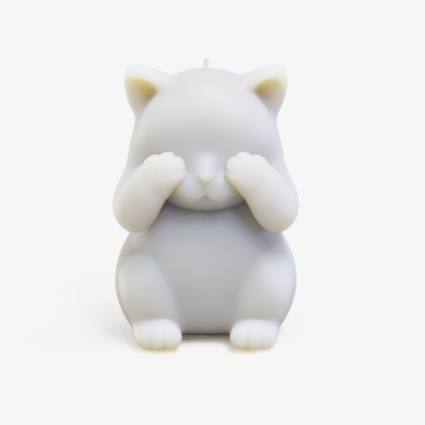 See No Evil Cat Candle