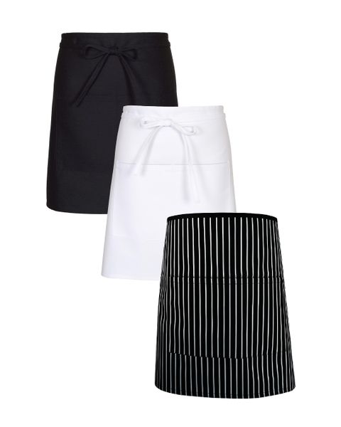 The Chef Collection Poly-cotton twill Bistro Half Apron-3 set
