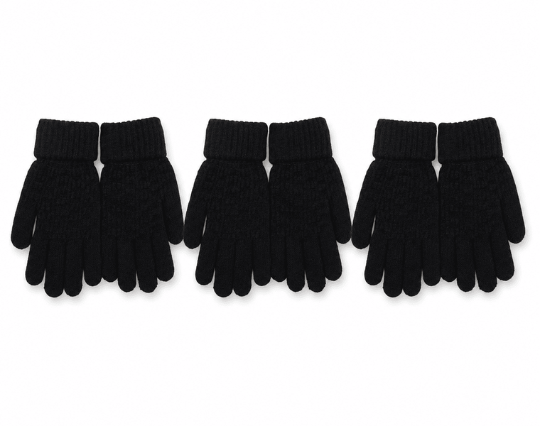 Kids Flip-Top Knitted Gloves, Boys Girls Warm Knitted ( Set Of 3)