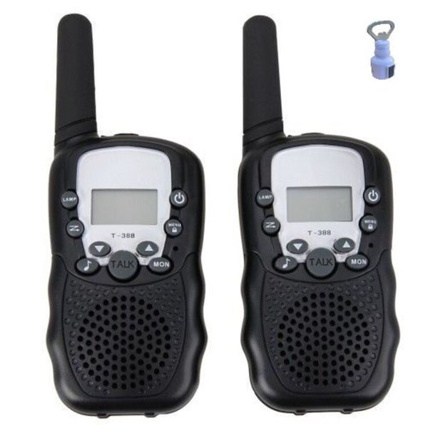 Walkie Talkie T388 Set Of 2 Black &amp; Bottle Opener