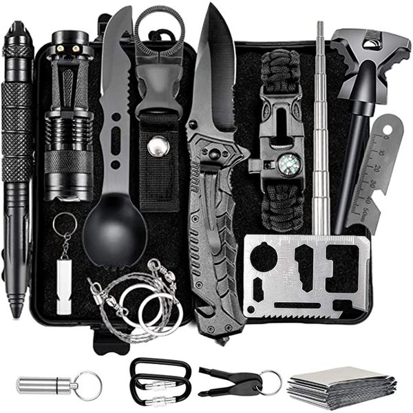 OUTDOORICA Multi-Function 18 in 1 Outdoor Tactical Survival Kit