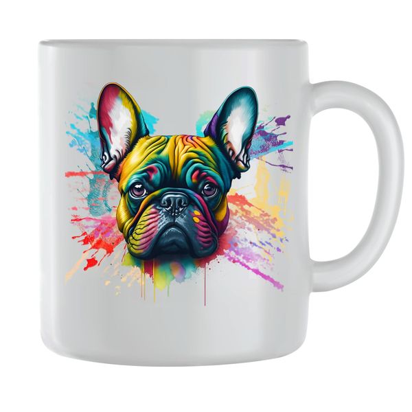Rainbow1 Coffee Mugs for Men Women Frenchie Lovers Graphic Cups Present 106