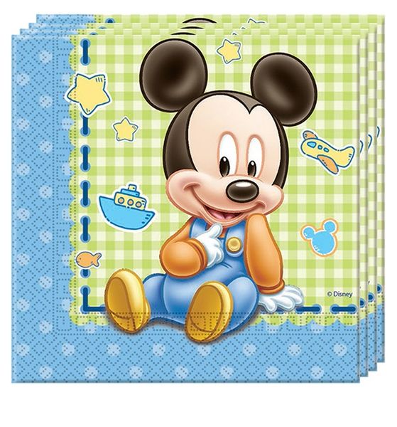 Baby Mickey Two Ply Paper Napkins 33cmx33cm