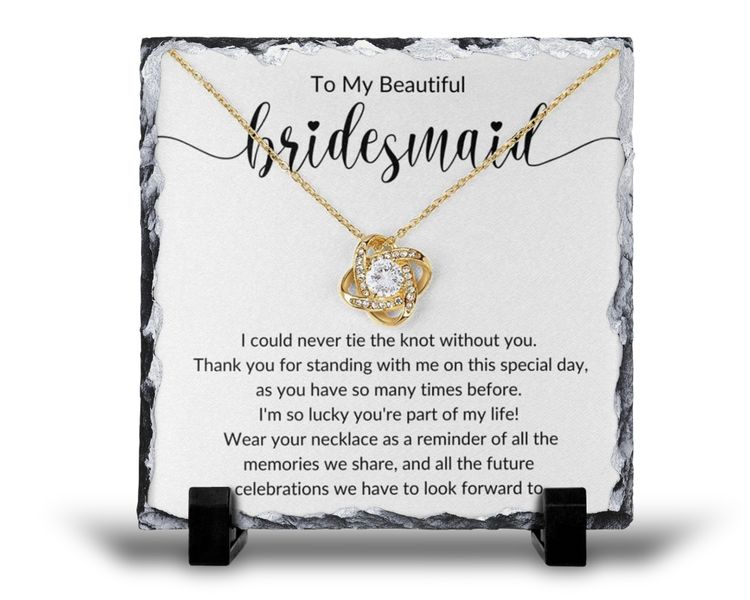 To My Beautiful Bridesmaid Wedding Day For Her v2 Gift Rock Slate