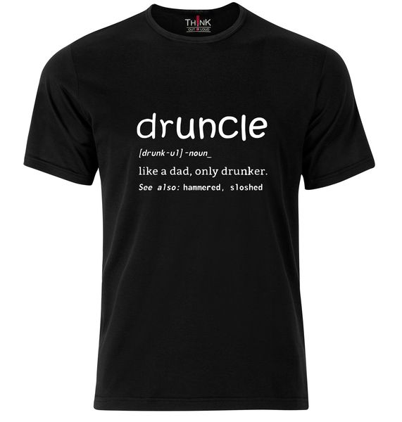 Think Out Loud Mens "Druncle" Short Sleeve Black T-shirt
