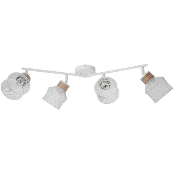 4 Spotlight Metal and Wood Matte Black E27