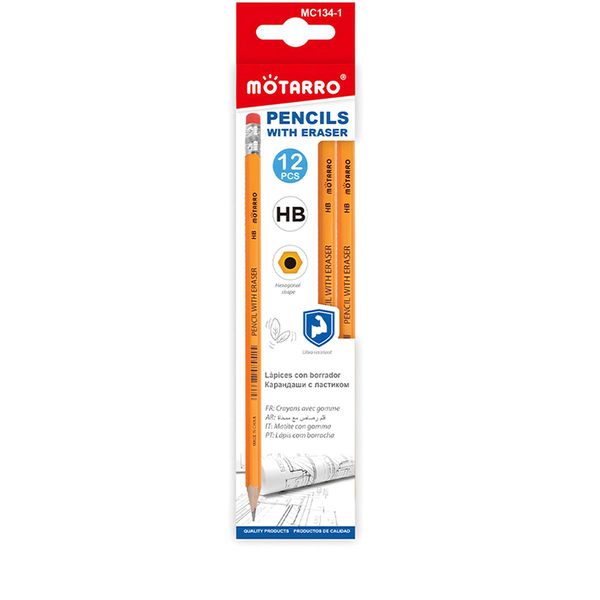 12 Pcs High Quality Durable HB Pencils With Back Erasers With ReVibe Pen