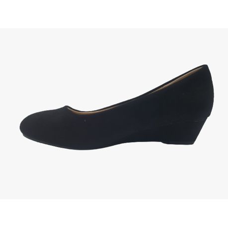 Black suede cheap wedge court shoes