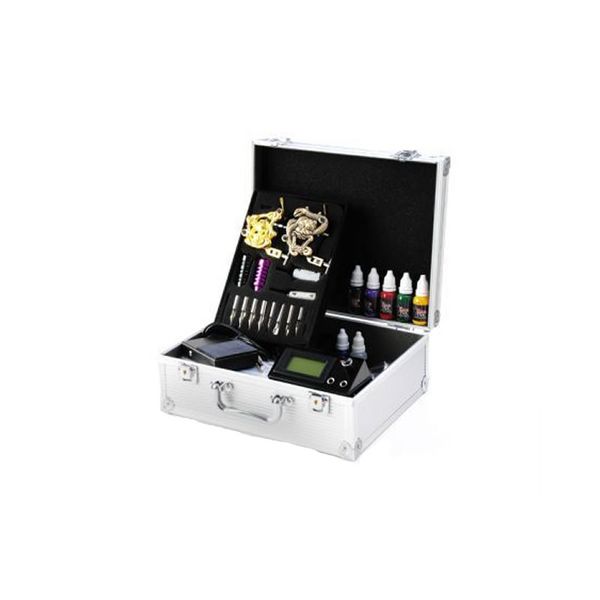 Professional 2 Tattoo Guns and Carry Case Tattoo Kit