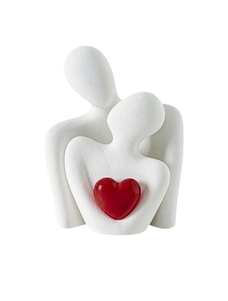 Heartfelt Embrace Abstract Couple Ornament