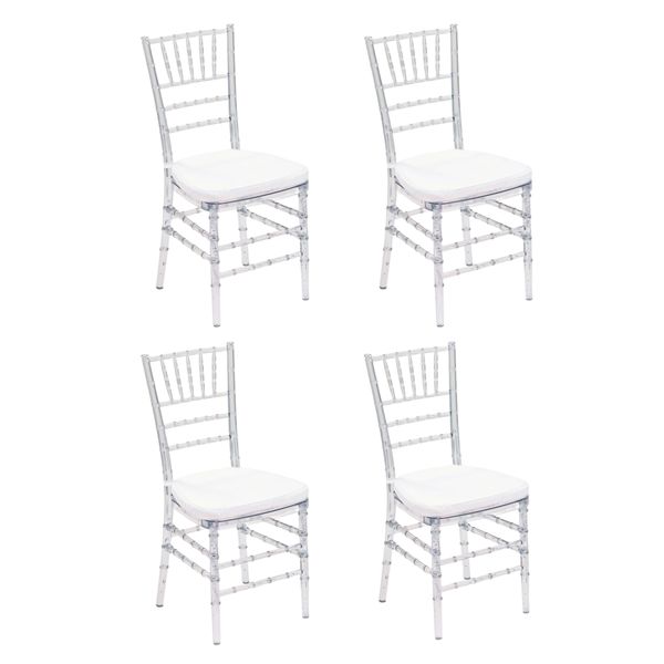 Tiffany Transparent Cushioned Dining Chair - 4 Piece