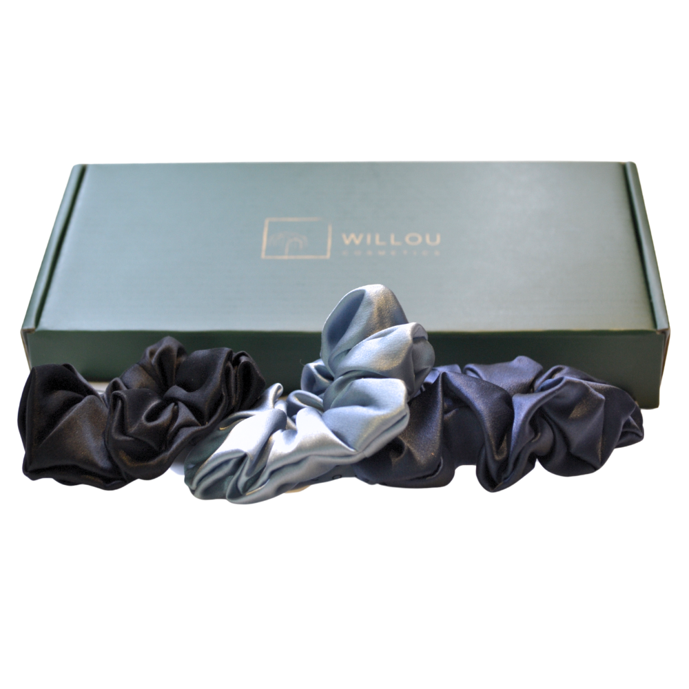 Willou 100% Mulberry Silk Hair Scrunchies - Pack of 3