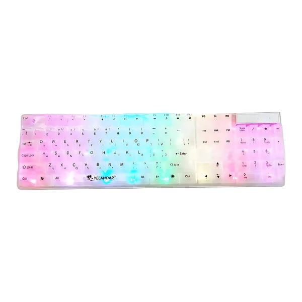 Yelandar AN-T10 RGB Ergonomic Gaming Keyboard Transparent