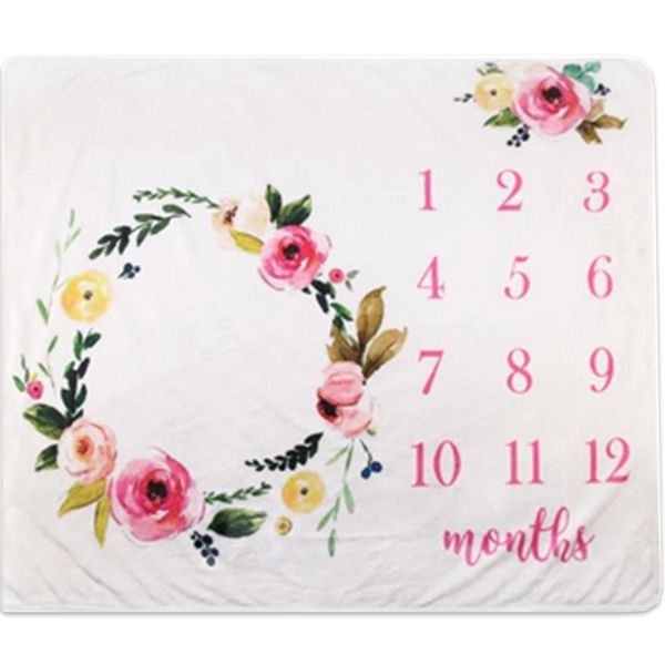 Baby Milestone Blanket - Pink Roses