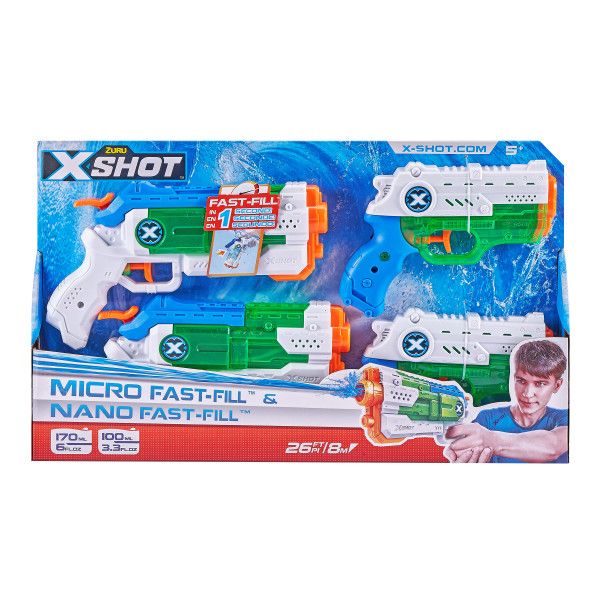 X-Shot Water- Water Warfare-Micro Fast-Fill &amp; Nano Fast-Fill- Combo Pack