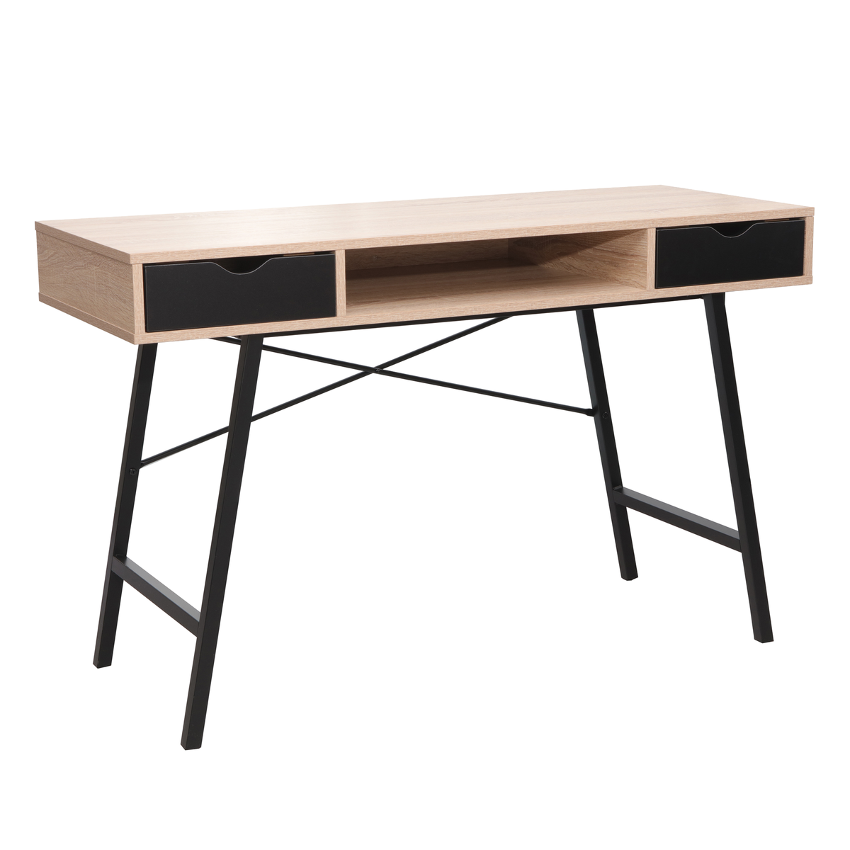 Creative Deco NOBU Premium Home & Office Desk with 2 Drawers - TUSCAN BROWN