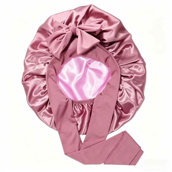 Satin Sleep Cap Elastic Sleep Bonnet Bath Cap for Women Curly Hair All Hair