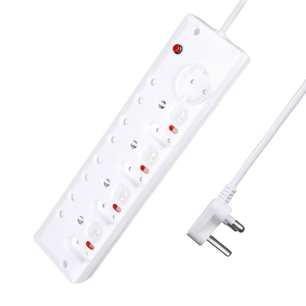 Ausma 9 Way Multi-Plug Adapter withSwitch Fire Resistant 4x16A,4x5A-White