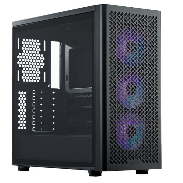 Cooler Master Elite 502 ATX Mid Tower Case W/ TG+3X ARGB Fans-Black