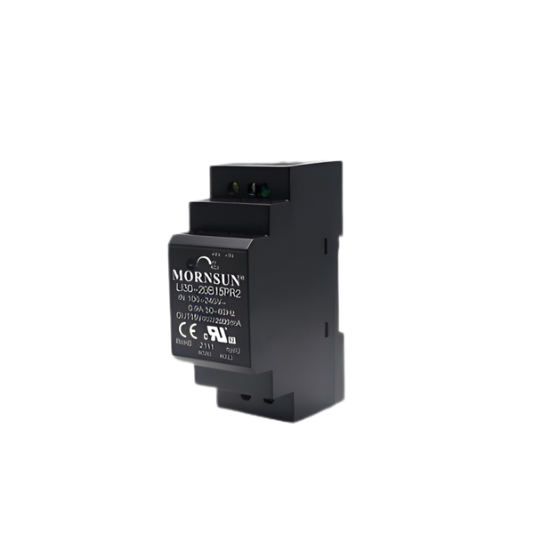 LI30-20B15PR2 15V 2A DIN Rail Plastic Case SMPS with 4kVAC Isolation