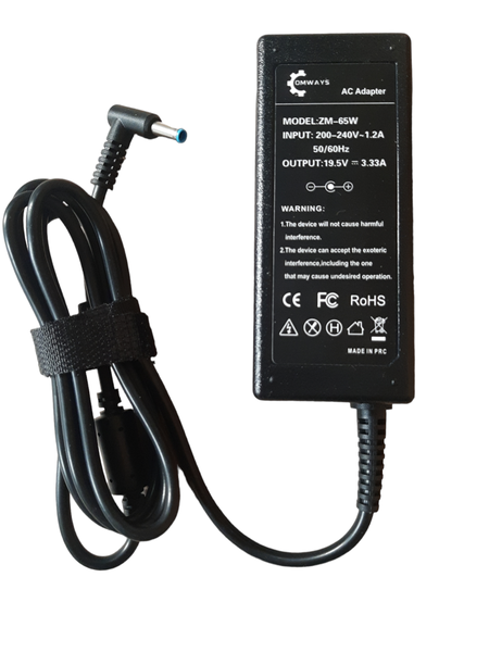 Comways Replacement Laptop Charger For HP 19.5V 3.33A - 65W (4.5mm x 3.0mm)