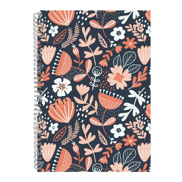 Boho A4 Notebook Spiral Lined Floral Leaf Pattern Graphic Notepad Gift 200
