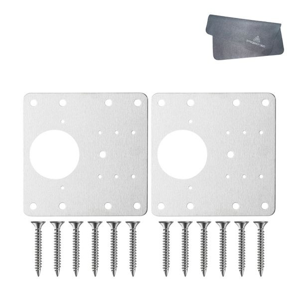 Synergy360 Stainless Steel Hinge Repair Plate with Fixing Screws - Set