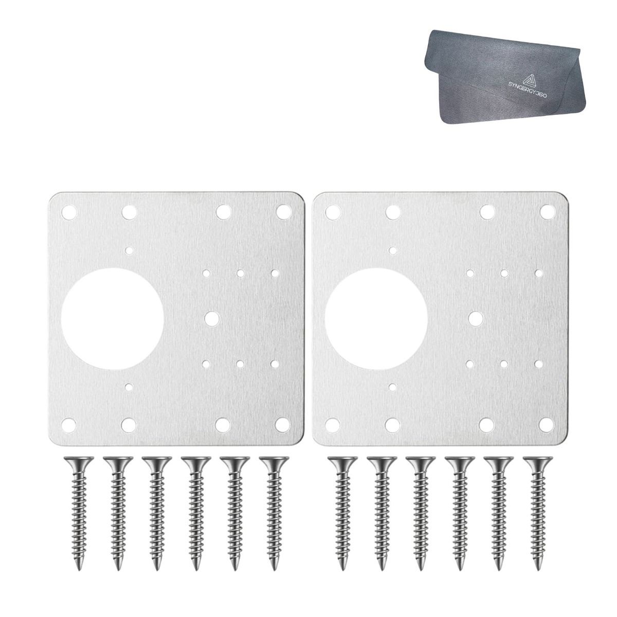 Synergy360 Stainless Steel Hinge Repair Plate with Fixing Screws - Set