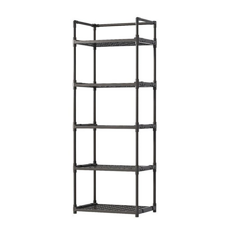 5-Tier Open Shelving Units Kitchen Storage Rack Standing Rack - Black