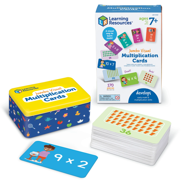 Learning Resources - Jumbo Multiplication Learning Flash Cards Travel Tin
