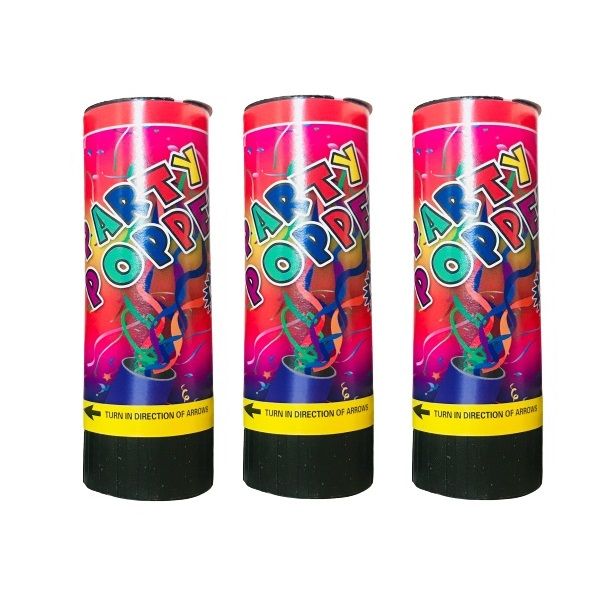 Confetti Party Poppers - 11cm (Pack of 3)